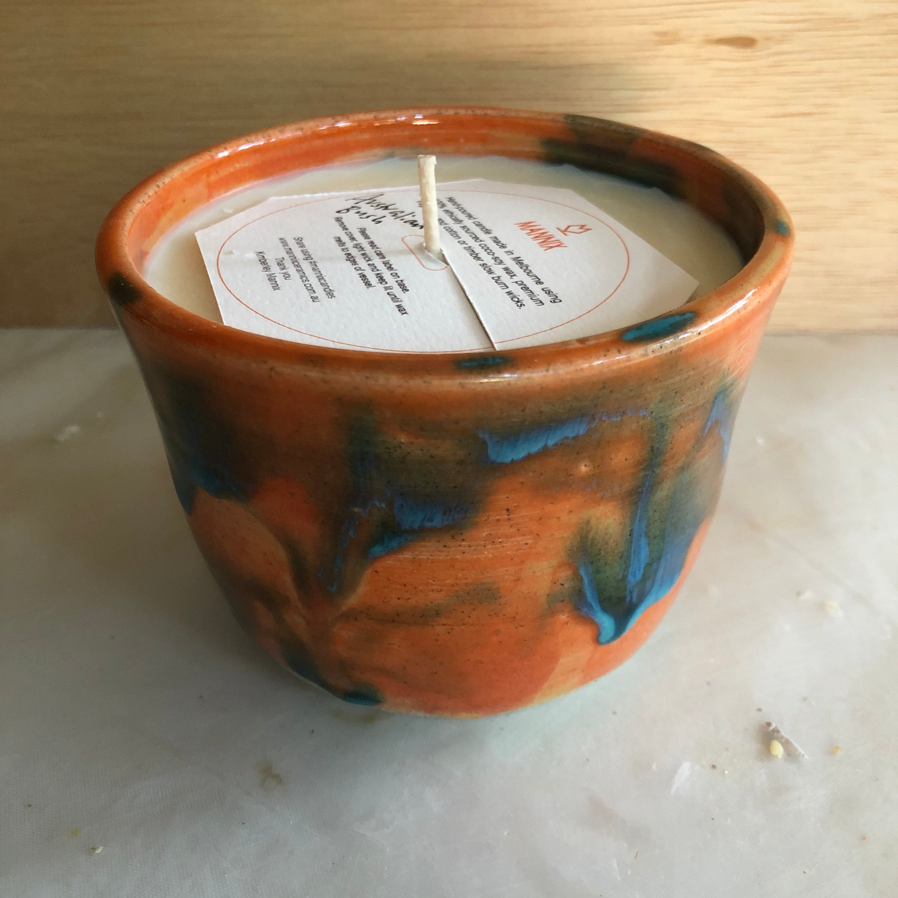 Australian Bush Candle Orange & Blue