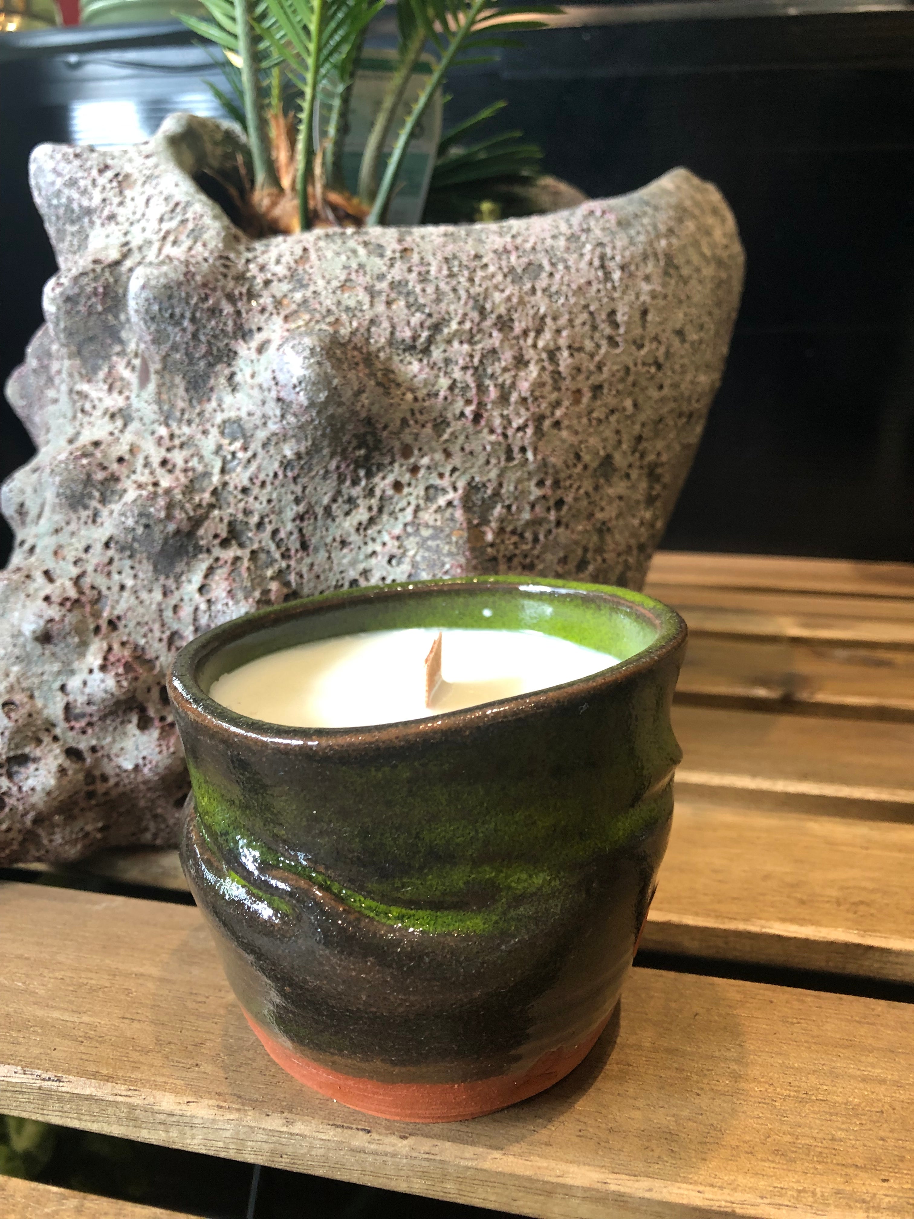 Handmade Ceramic Vessel with Soy Wax Candle