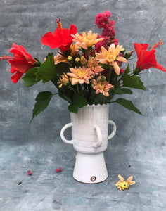 Wheel-Thrown Ceramic Urn with applied handles