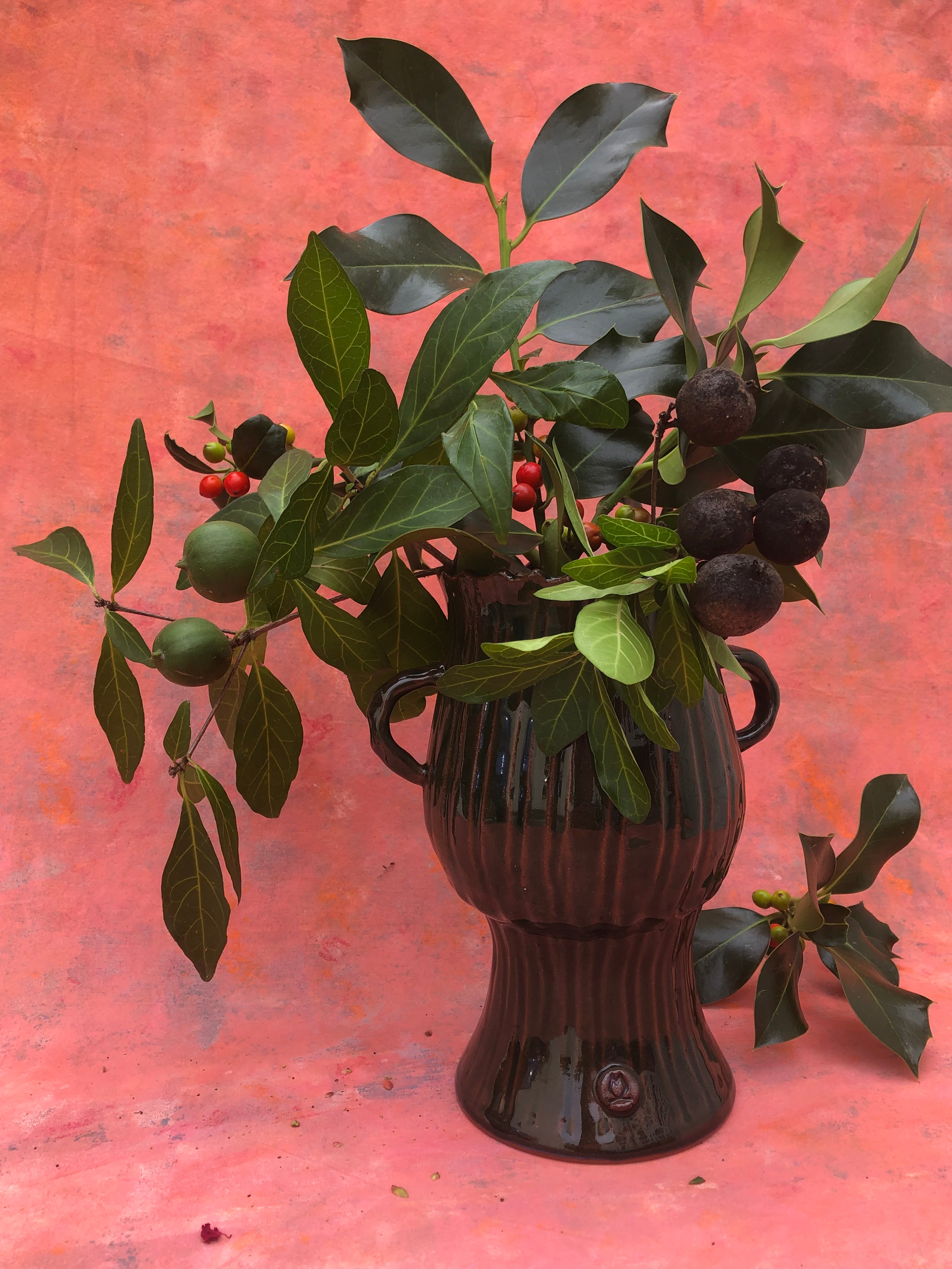 Wheel-Thrown Ceramic Urn with applied handles