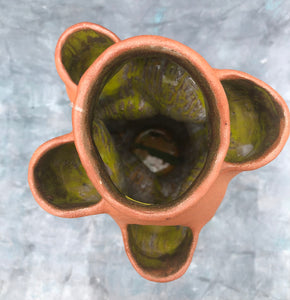 Hand-built Organic Terracotta Ceramic Slot Vase