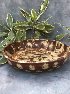 Large wheel-thrown shallow dish/platter