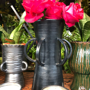 Wheel-thrown Ceramic Urn with applied handles