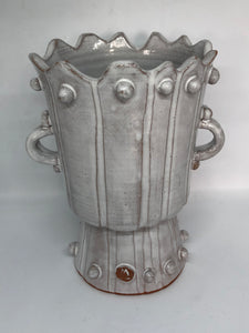 Wheel-Thrown Ceramic Urn with applied handles