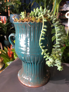 Wheel-Thrown Ceramic Urn with applied handles