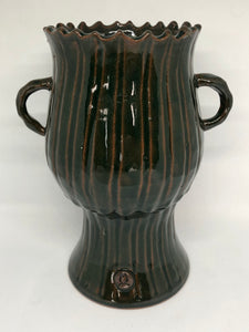 Wheel-Thrown Ceramic Urn with applied handles