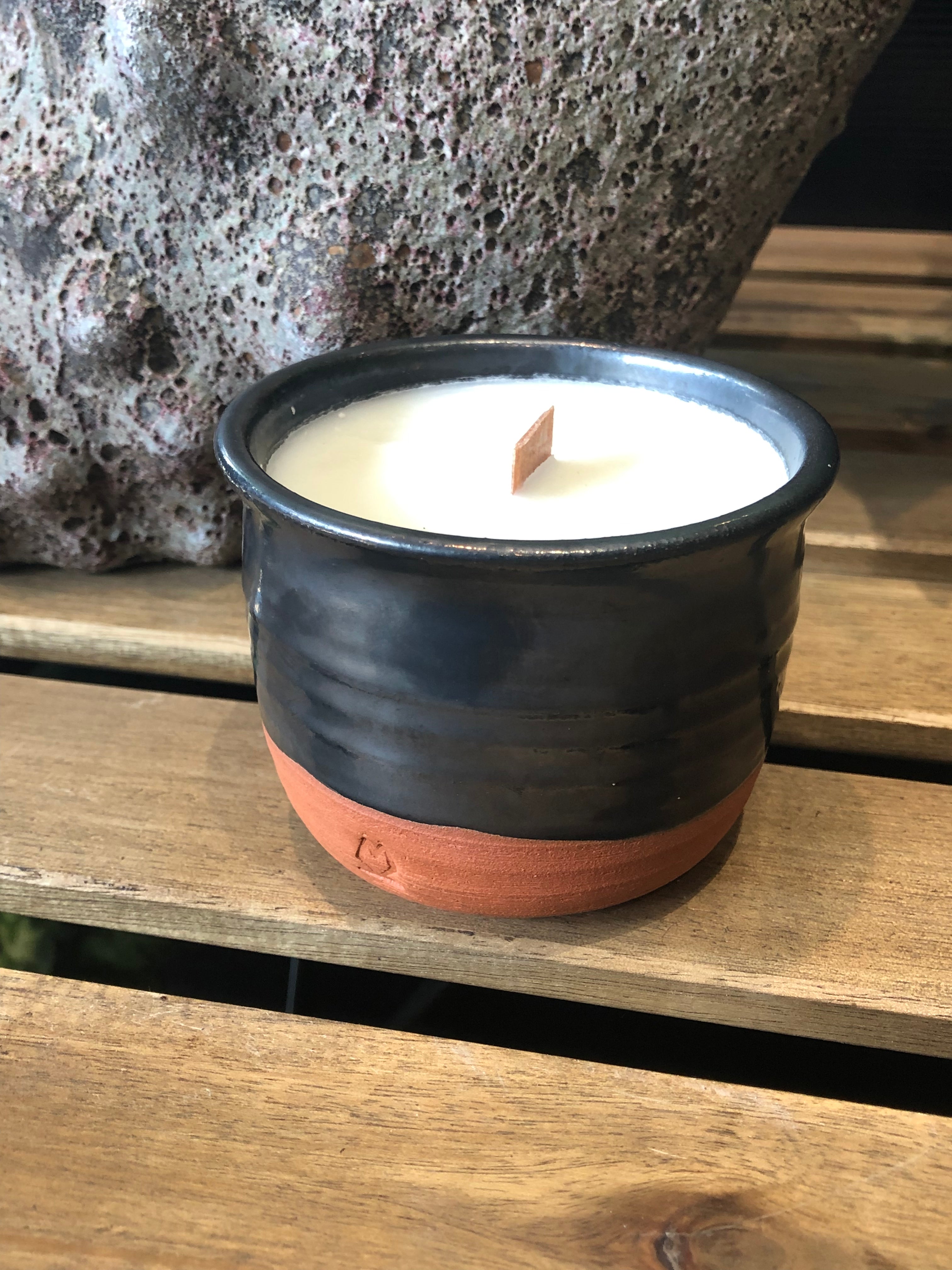 Handmade Ceramic Vessel with Soy Wax Candle